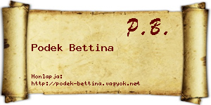 Podek Bettina névjegykártya